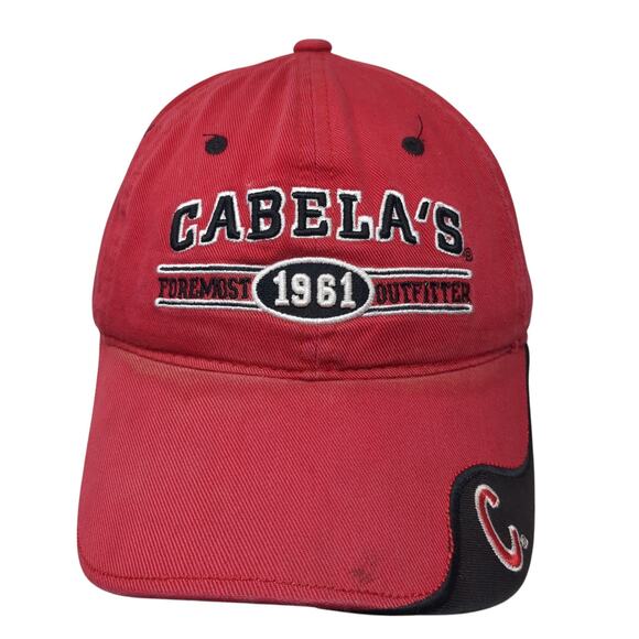Cabela's Foremost Outfitter 1961 Slideback Hat Red One Size Adjustable - Picture 1 of 9
